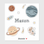 Space Adventure Playful Kids Birthday Party Aufkleber (Blatt)