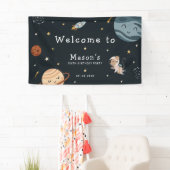 Space Adventure Playful Kids Birthday Party Banner (Insitu)