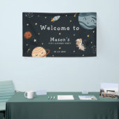 Space Adventure Playful Kids Birthday Party Banner (Messeveranstaltung)