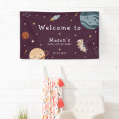Space Adventure Playful Kids Birthday Party Banner (Insitu)