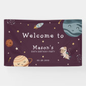 Space Adventure Playful Kids Birthday Party Banner (Horizontal)