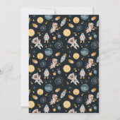 Space Adventure Playful Kids Birthday Party Einladung (Rückseite)