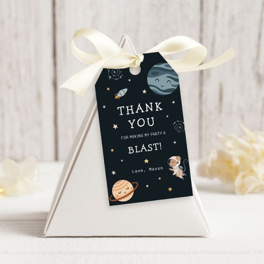 Space Adventure Playful Kids Birthday Party Geschenkanhänger