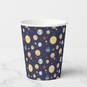 Space Adventure Playful Kids Birthday Party Pappbecher (Rückseite)