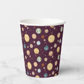 Space Adventure Playful Kids Birthday Party Pappbecher (Rückseite)