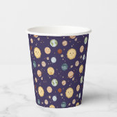 Space Adventure Playful Kids Birthday Party Pappbecher (Rückseite)