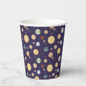 Space Adventure Playful Kids Birthday Party Pappbecher (Vorderseite)