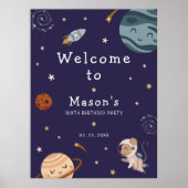 Space Adventure Playful Kids Birthday Party Poster (Vorne)
