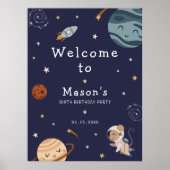 Space Adventure Playful Kids Birthday Party Poster (Vorne)