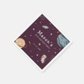 Space Adventure Playful Kids Birthday Party Serviette (Ecke)