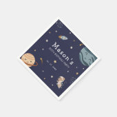 Space Adventure Playful Kids Birthday Party Serviette (Ecke)