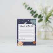 Space Adventure Playful Kids Birthday Time Capsule Begleitkarte (Stehend Vorderseite)