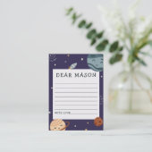 Space Adventure Playful Kids Birthday Time Capsule Begleitkarte (Stehend Vorderseite)