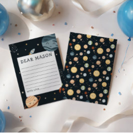 Space Adventure Playful Kids Birthday Time Capsule Begleitkarte