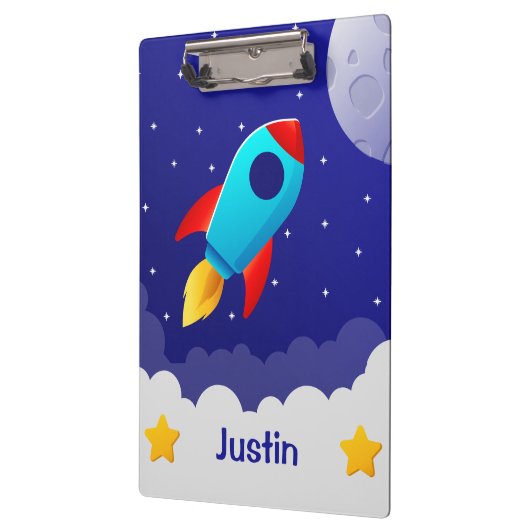 Space Adventure Rocket Clipboards Design Klemmbrett (Links)