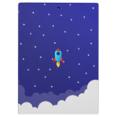 Space Adventure Rocket Clipboards Design Klemmbrett (Rückseite)