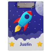 Space Adventure Rocket Clipboards Design Klemmbrett (Vorderseite)