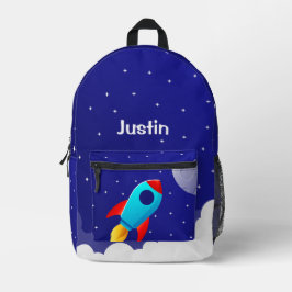 Space Adventure Rocket Design Bedruckter Rucksack