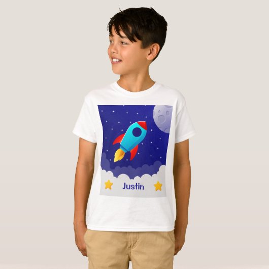 Space Adventure Rocket Design T-Shirt (Vorne ganz)