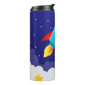 Space Adventure Rocket Design Thermosbecher (Nach links gedreht)