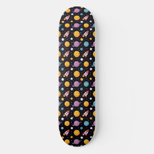 Space Adventure Skateboard Deck Farbige Galaxie (Vorderseite)