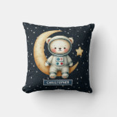 Space Adventure Teddy Bear Pillow Baby Boy Custom Kissen (Vorderseite)