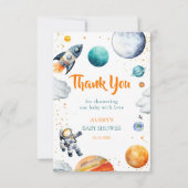 Space Adventure Thank You Card Rocket Planet  Dankeskarte (Vorderseite)