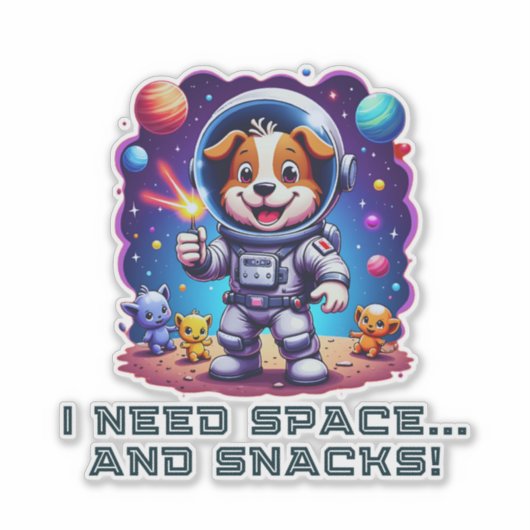 Space Adventurer Poochie Aufkleber (Vorderseite)