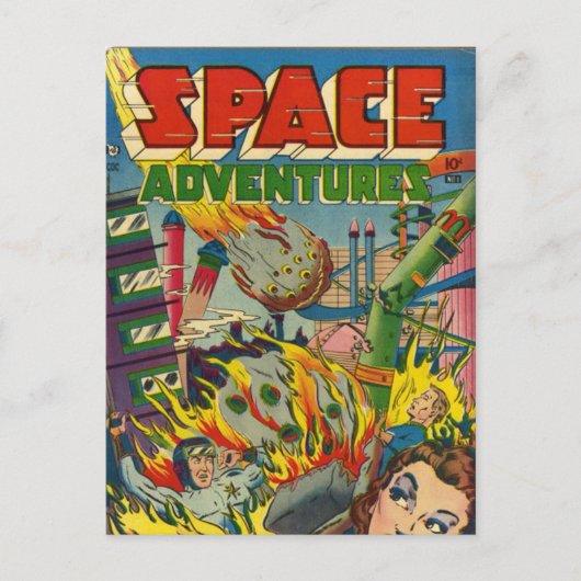 Space Adventurers Comic Book Postkarte (Vorderseite)