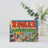 Space Adventurers Comic Book Postkarte (Stehend Vorderseite)