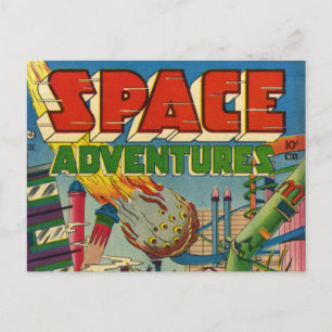 Space Adventurers Comic Book Postkarte