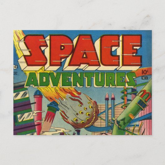 Space Adventurers Comic Book Postkarte (Vorderseite)