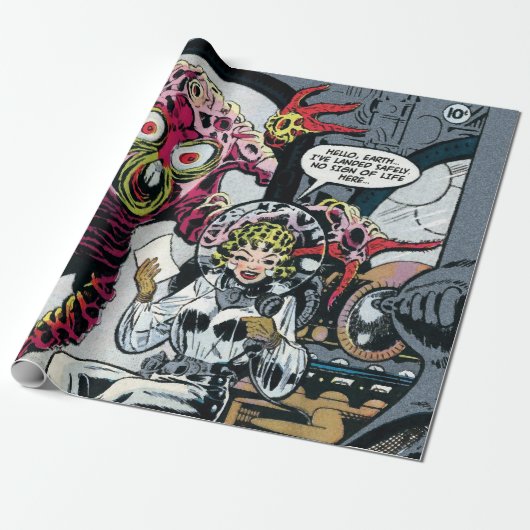 Space Adventures #12 Funny 50er Retro Sci Fi Comic Geschenkpapier (Ungerollt)