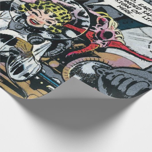 Space Adventures #12 Funny 50er Retro Sci Fi Comic Geschenkpapier (Ecke)