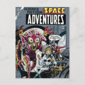 Space Adventures #12 Funny 50er Retro Sci Fi Comic Postkarte (Vorderseite)