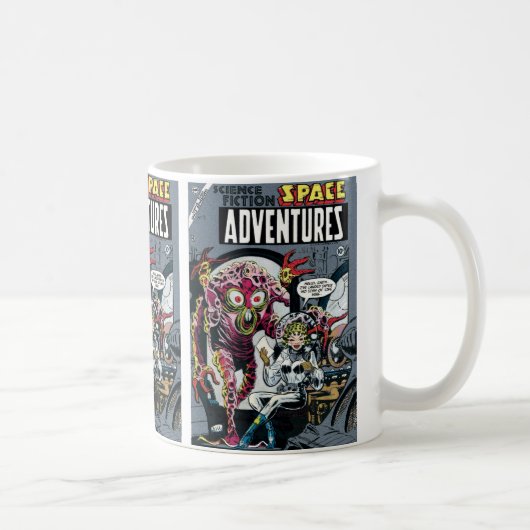 Space Adventures #12 Funny 50er Retro Sci Fi Comic Tasse (Rechts)