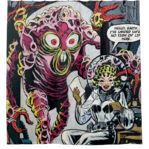 Space Adventures #12 Lustige 50er Retro-Sci-Fi-Com Duschvorhang