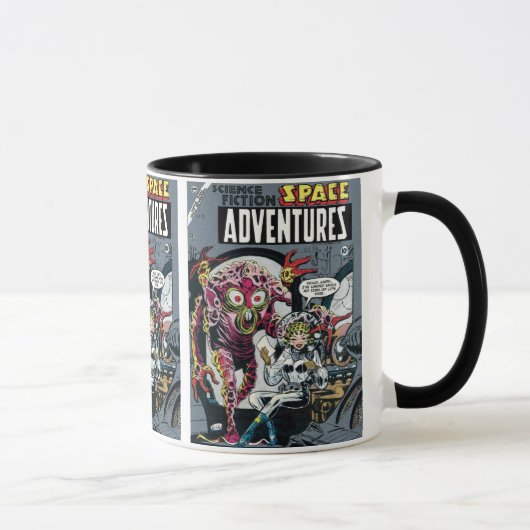 Space Adventures #12 Lustige 50er Retro-Sci-Fi-Com Tasse (Rechts)