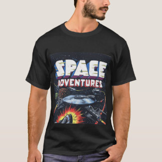 Space Adventures Comic Book Print T - Shirt