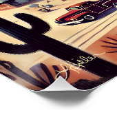 Space Age Alien Desert Invasion Fantasy Art Poster (Ecke)