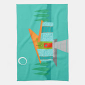 Space Age Cartoon Haus Handtuch (Vertikal)