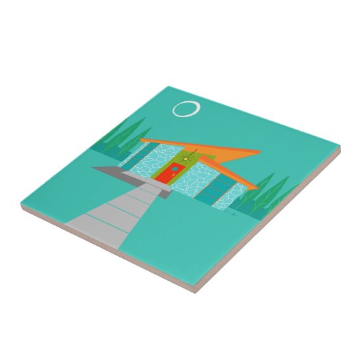 Space Age Cartoon House Keramik Tile Fliese (Seite)