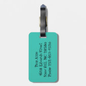 Space Age Cartoon House Luggage Tag Gepäckanhänger (Rückseite vertikal)