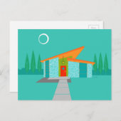 Space Age Cartoon House Postcard Postkarte (Vorne/Hinten)