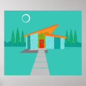 Space Age Cartoon House Poster (Vorne)