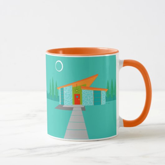 Space Age Cartoon House Ringer Tasse (Rechts)