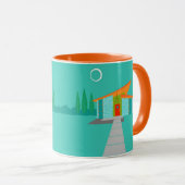Space Age Cartoon House Ringer Tasse (VorderseiteRechts)