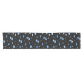 Space Age Diamonds Blue Black Kurzer Tischläufer (Horizontal)
