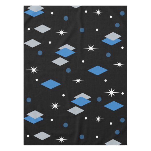 Space Age Diamonds Blue Black Tischdecke (Vorderseite)