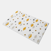 Space Age Diamonds Orange White Fußmatte (Schrägansicht)